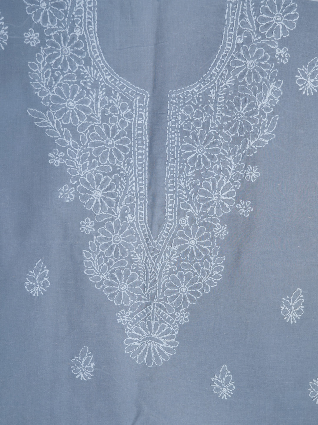 Women Hand Embroidered Cotton Chikankari Dress Material PCSCU00104FS Grey