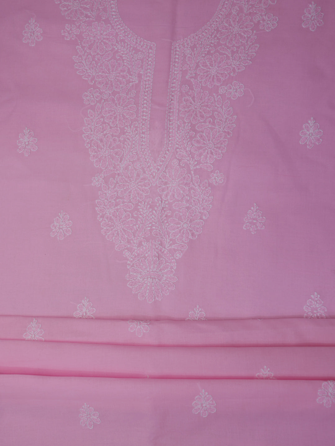 Women Hand Embroidered Cotton Chikankari Dress Material PCSCU00104FS Pink