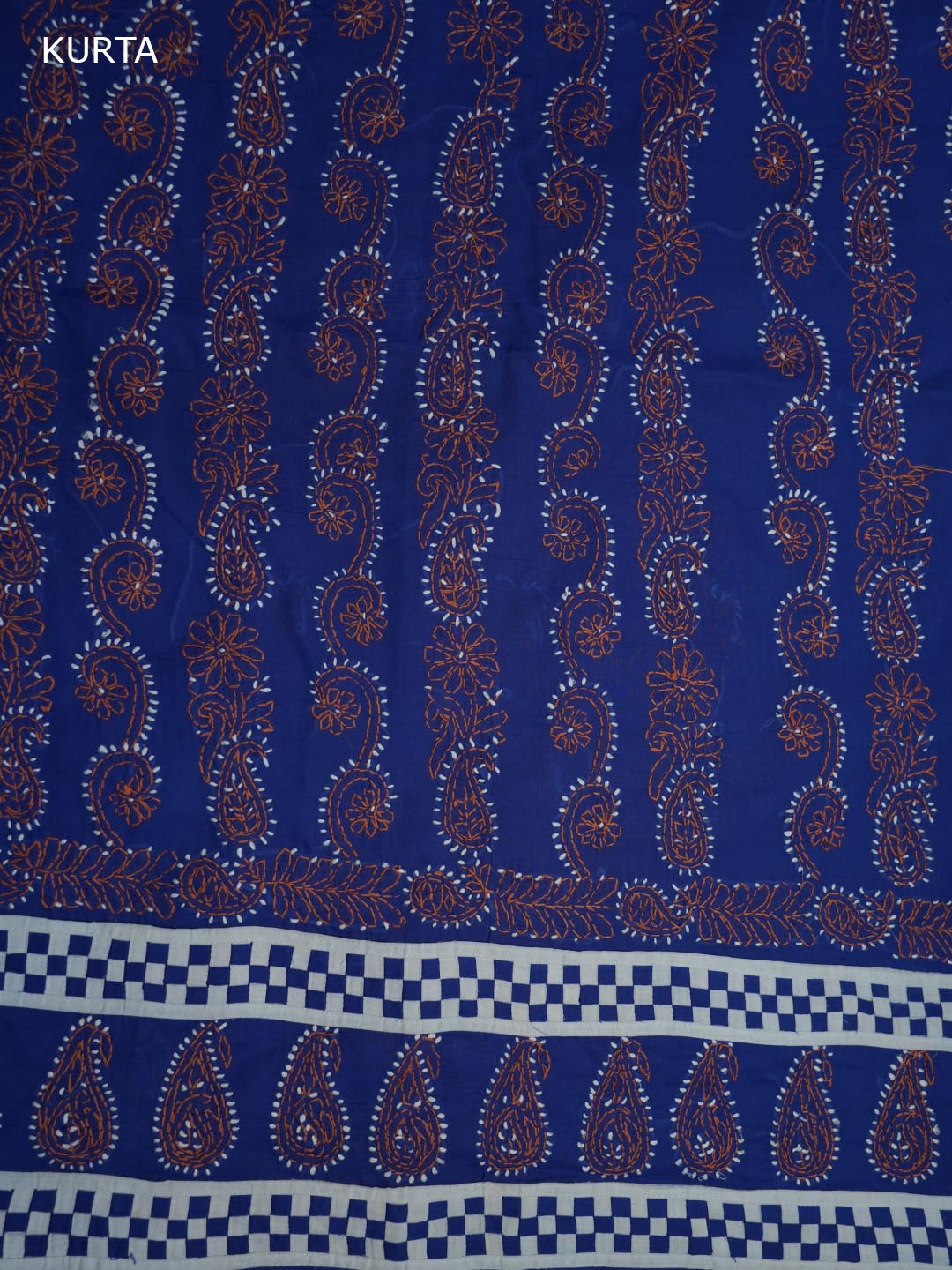 Women Hand Embroidered Chikankari Cotton Dressmaterial PC4120-NAVYBLUE
