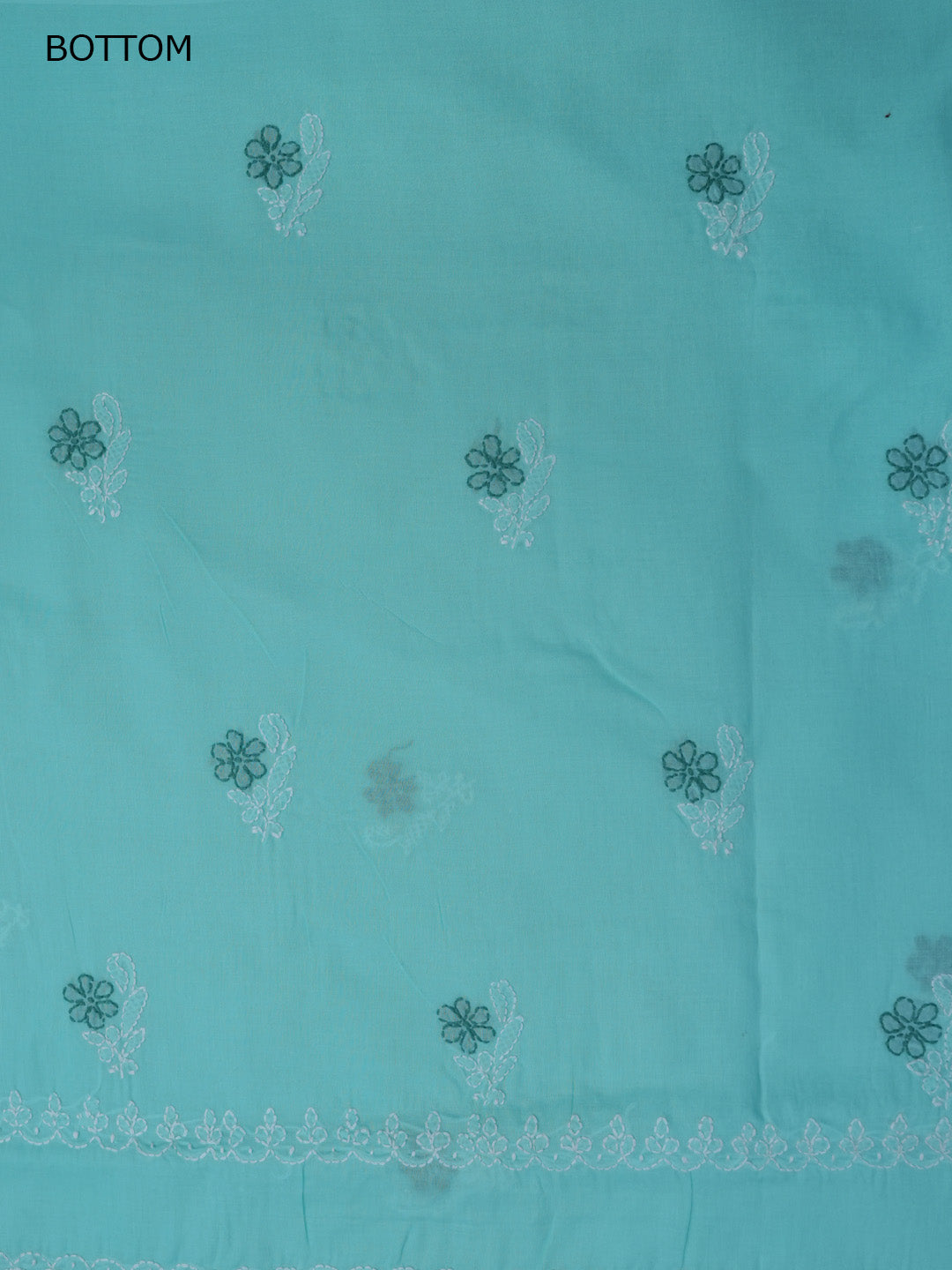 Women Hand Embroidered Chikankari Cotton Dressmaterial PCSCU00102FS-Seagreen