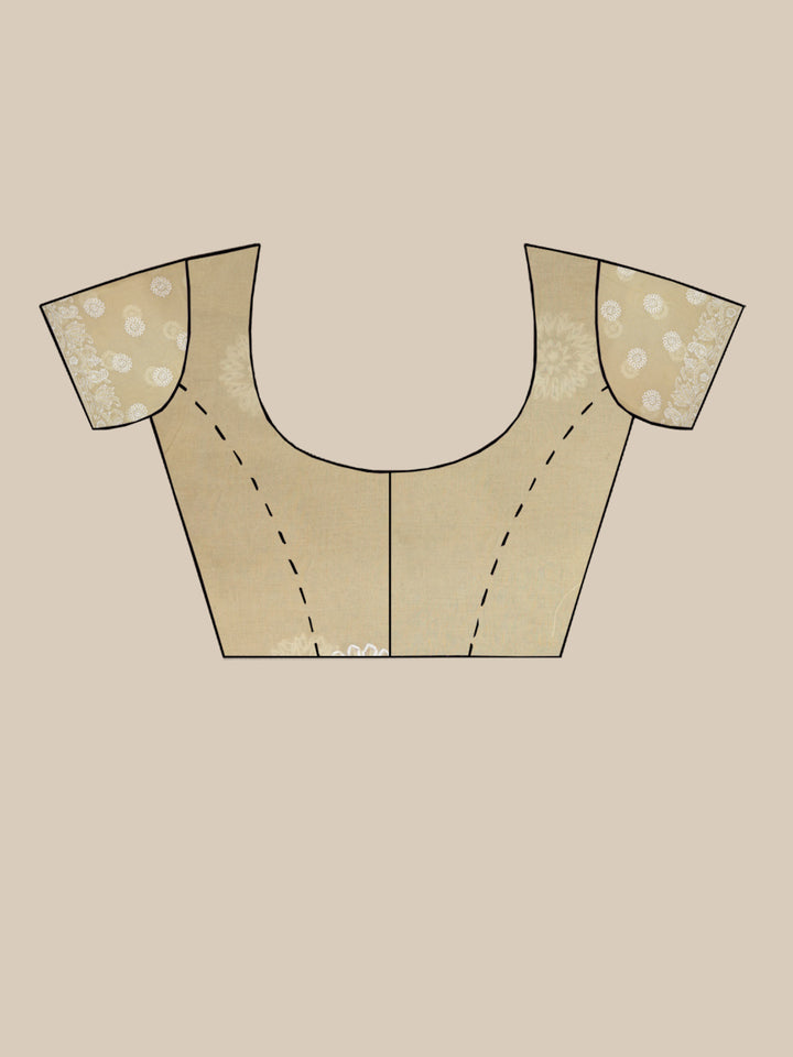 Hand Embroidered Chikankari Cotton Saree PCSAR02 Beige