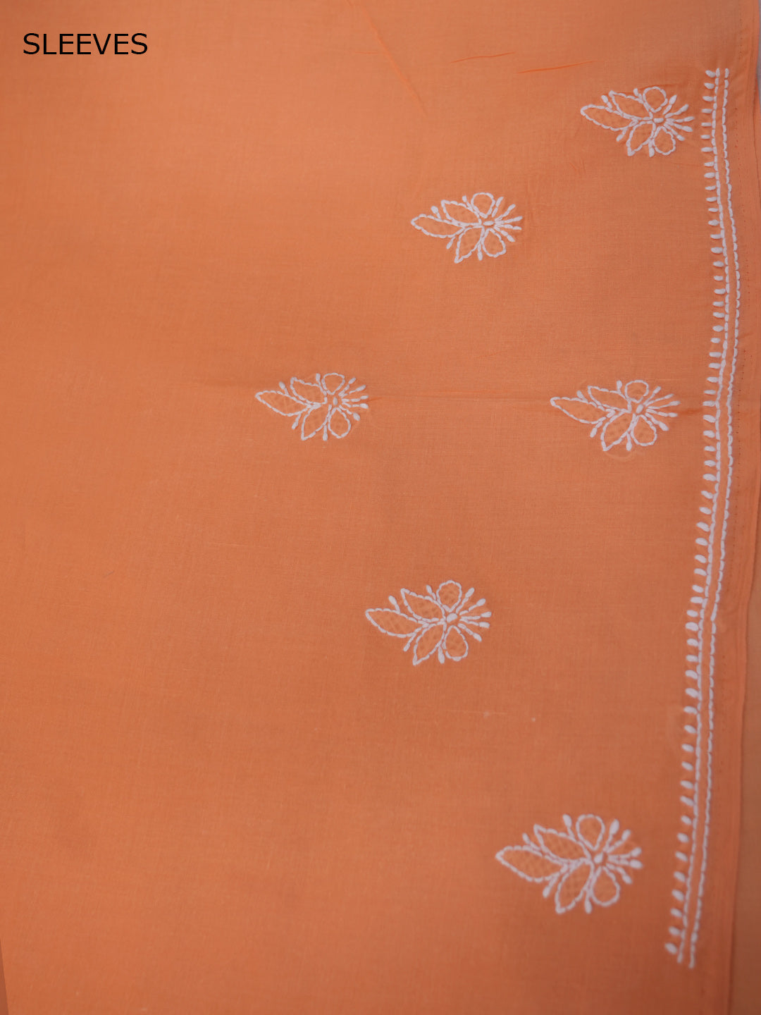 Women Hand Embroidered Cotton Chikankari Dress Material PCSCU00104FS Orange