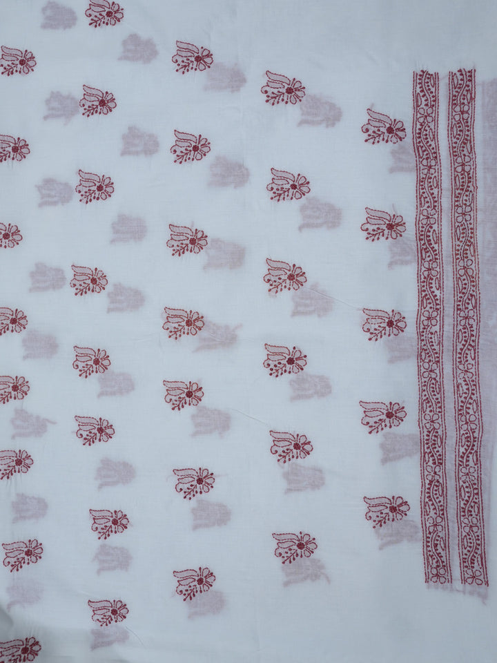 women hand embroidered chikankari cotton dressmaterial PC4120-WHITE21