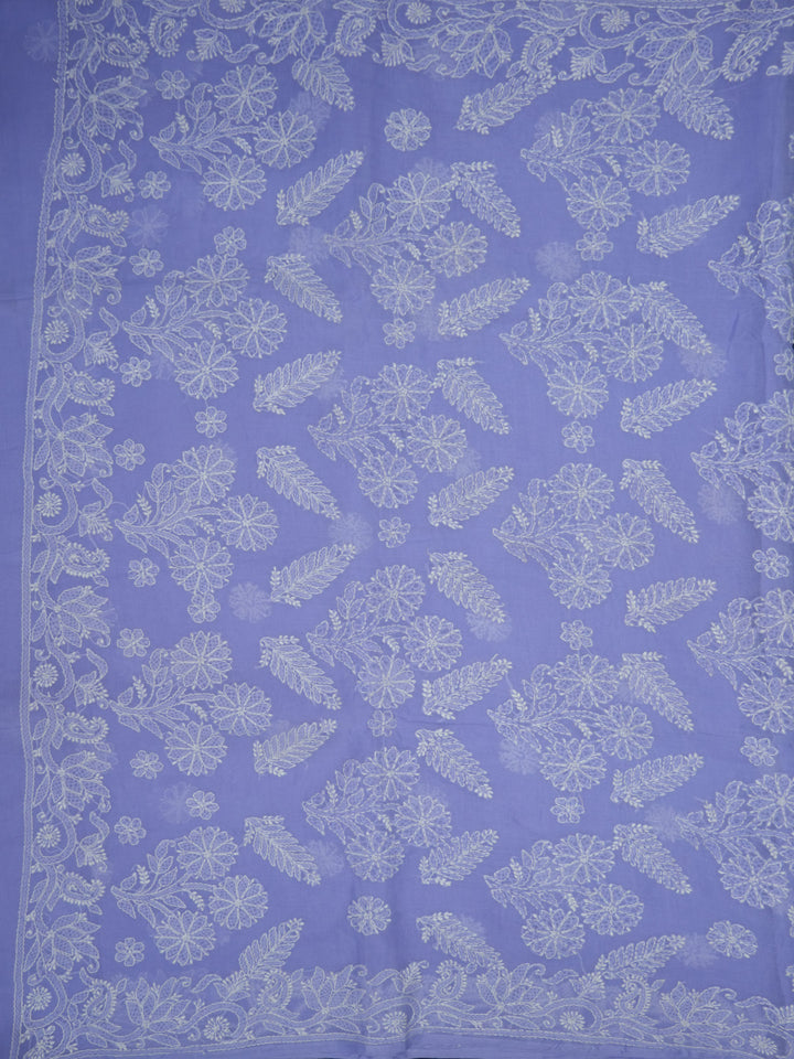 Hand Embroidered Chikankari Cotton Saree PCSAR02 Mauve