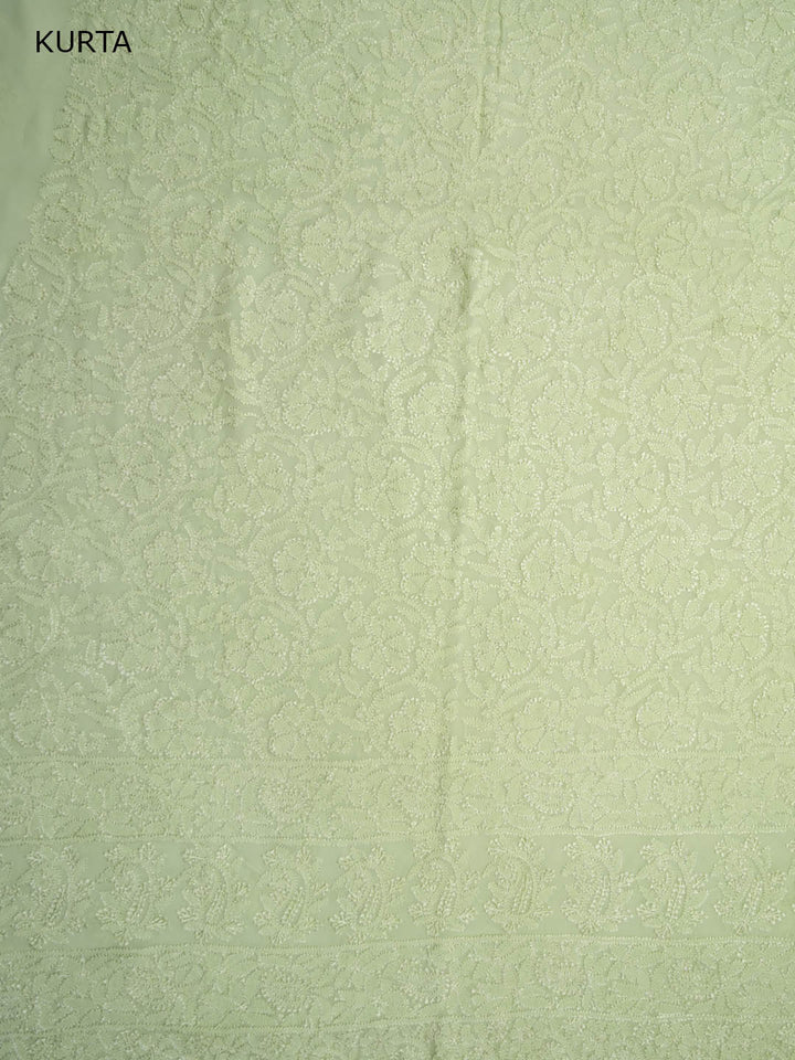 Women Hand Embroidered Chikankari Viscose Georgette Kurta fabric PC4122-SEAGREEN