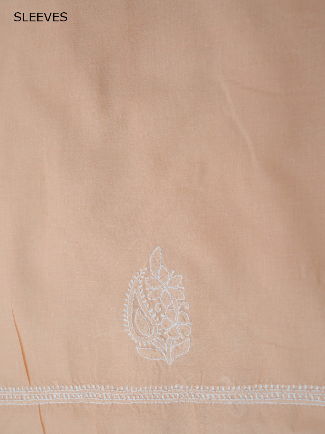 Women Hand Embroidered Chikankari Cotton DressMaterial PCSCU00104FS-PEACH