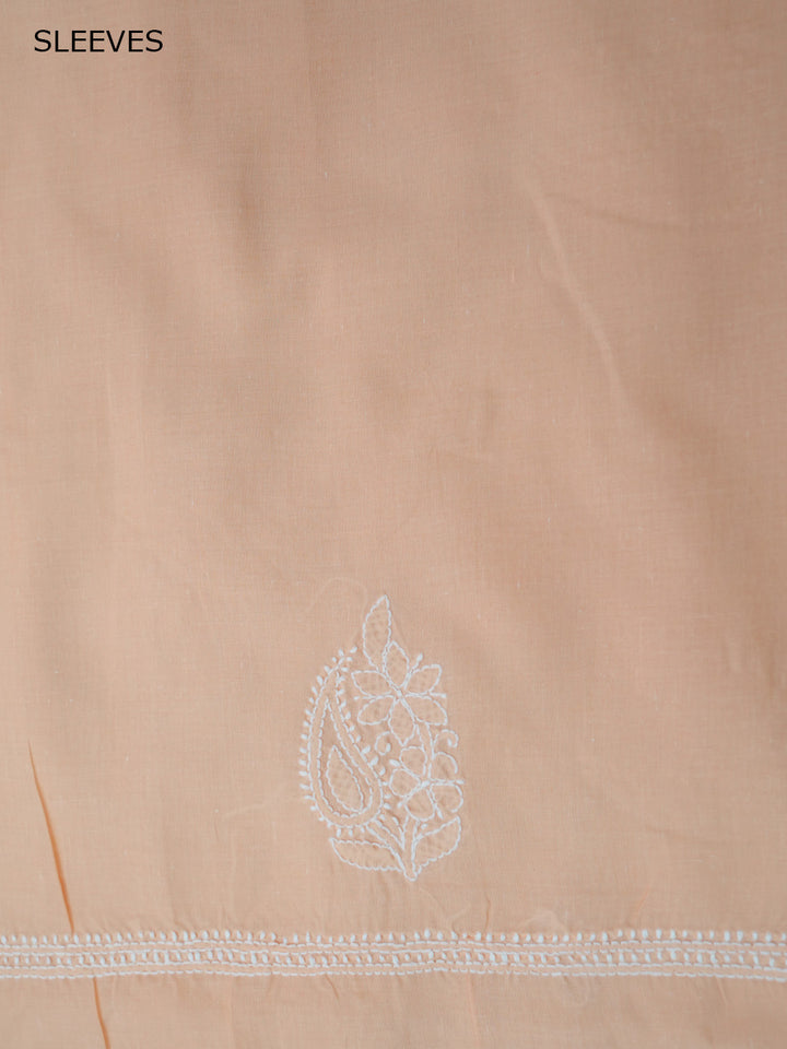 Women Hand Embroidered Chikankari Cotton DressMaterial PCSCU00104FS-PEACH