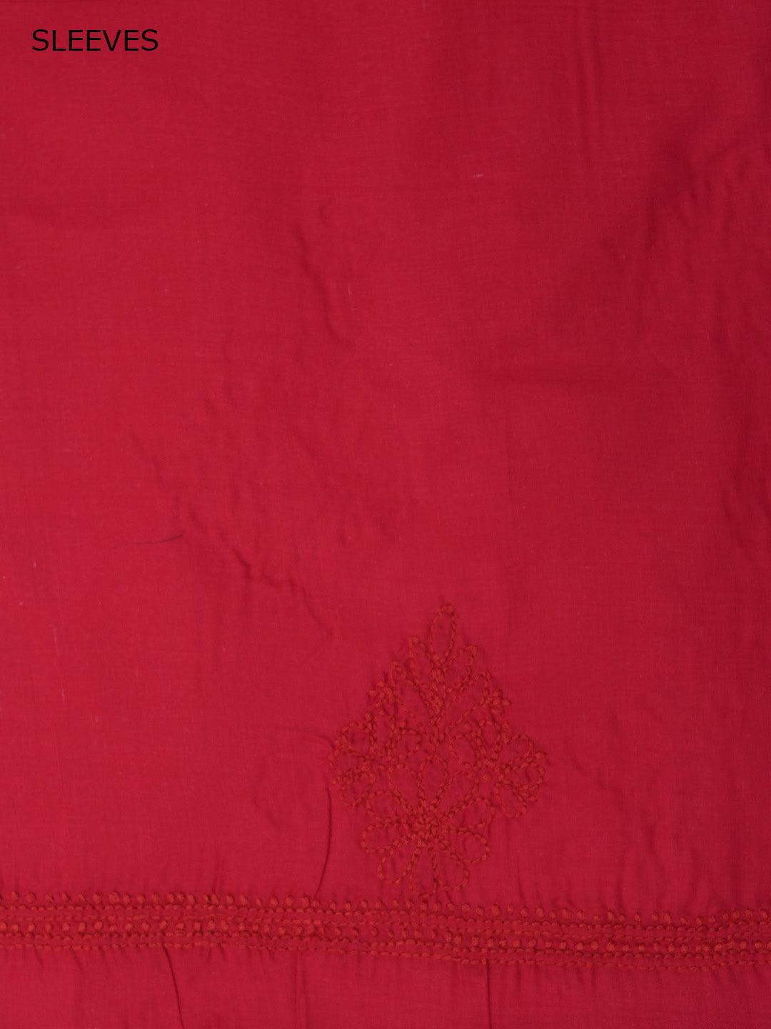 Women Hand Embroidered Cotton Chikankari Dress MaterialPCSCU00406FS-TOMATORED