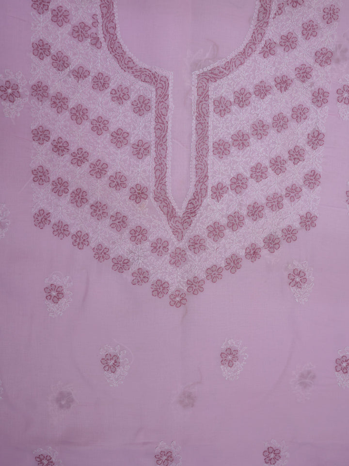 Women Hand Embroidered Chikankari Cotton Dressmaterial PCSCU00102FS-Babypink