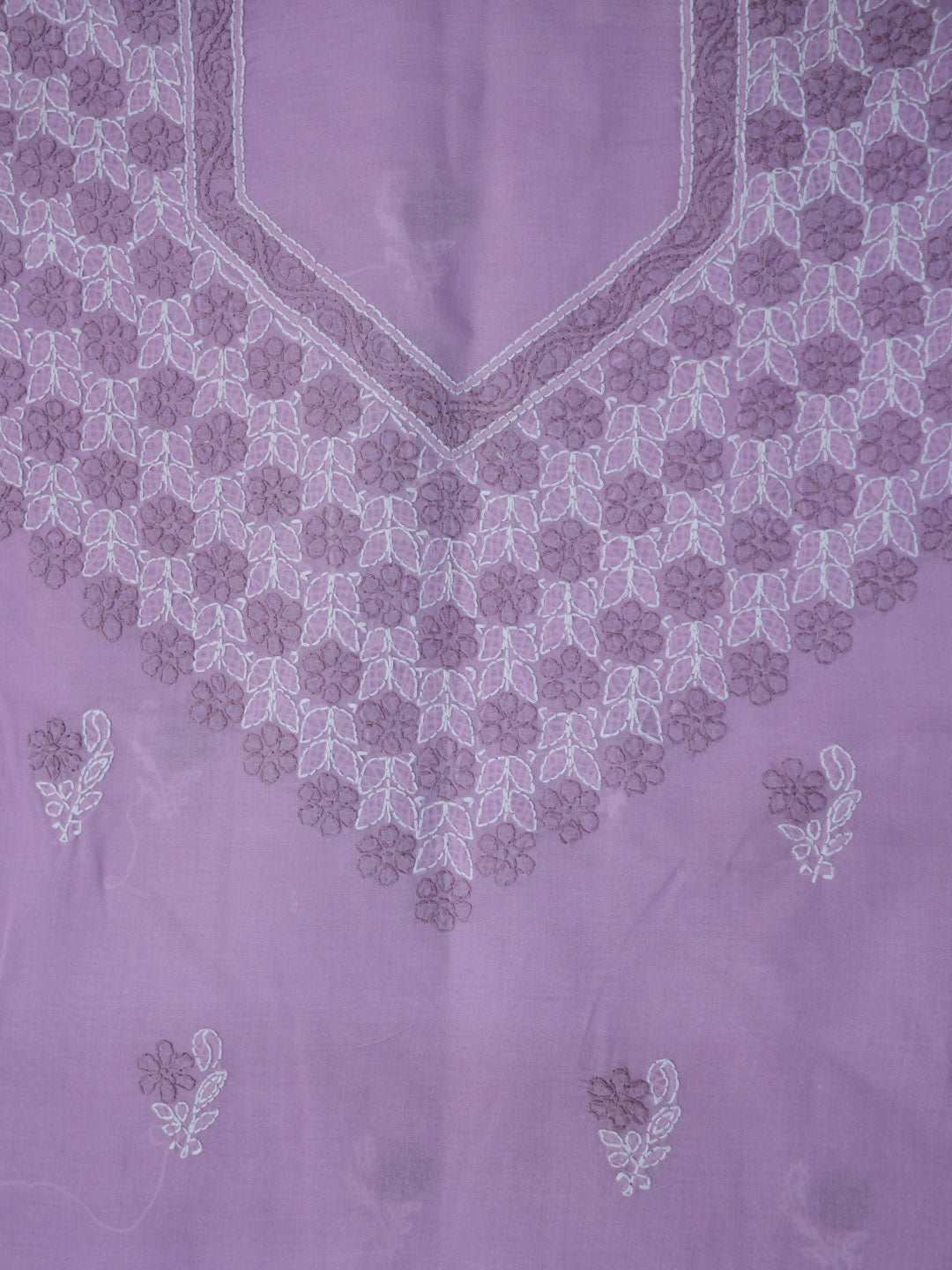 Women Hand Embroidered Chikankari Cotton Dressmaterial PCSCU00102FS-MAUVE