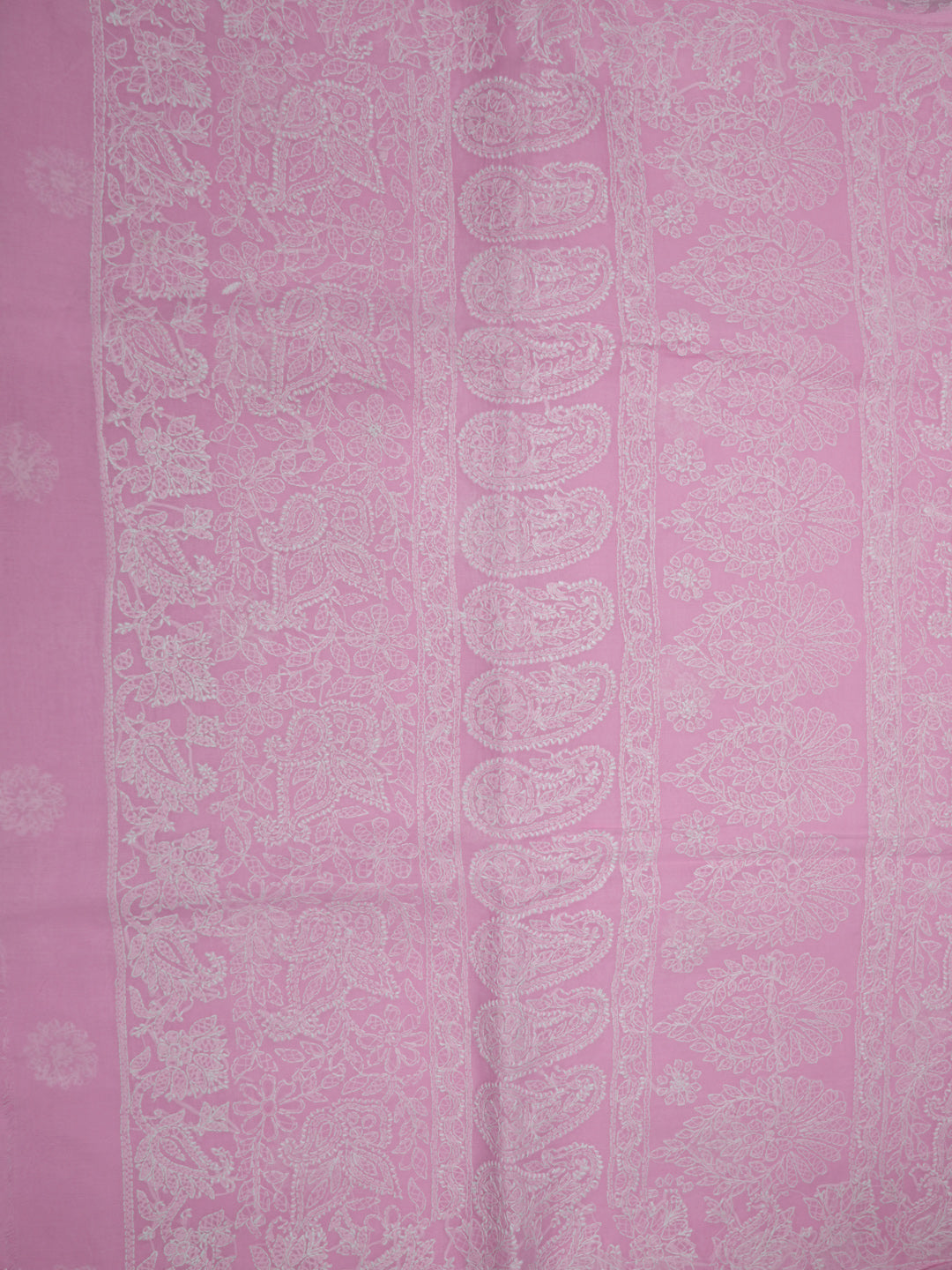 Hand Embroidered Chikankari Cotton Saree PCSAR02 Pink