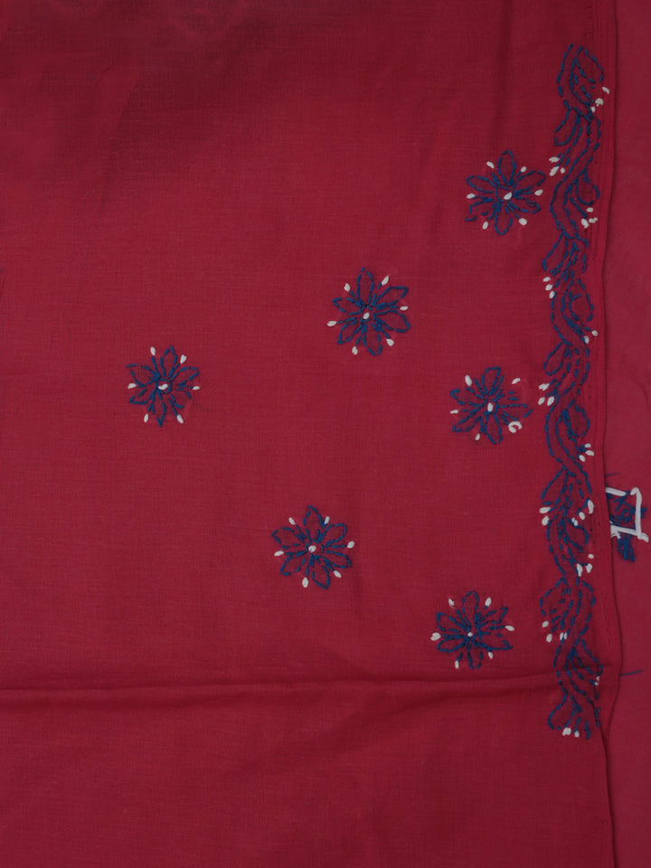 women hand embroidered chikankari cotton dressmaterial PC4120-RED29
