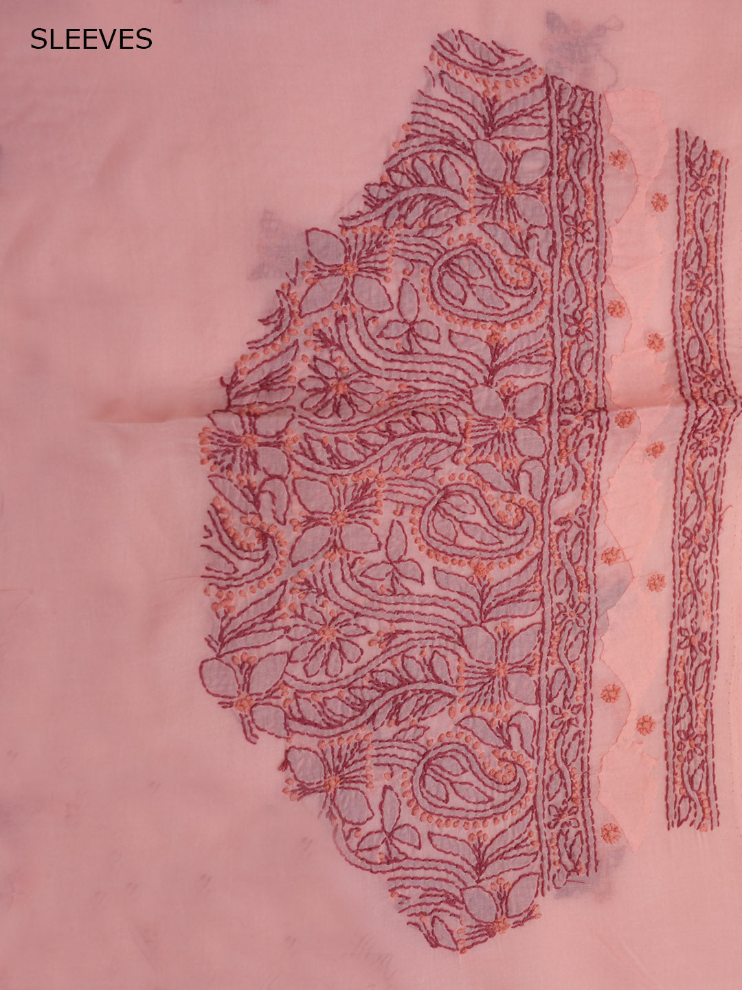 Women Hand Embroidered Chikankari Cotton Dressmaterial PC4120-DUSTYROSE