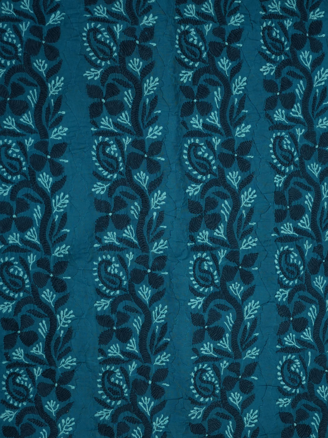women hand embroidered chikankari cotton dressmaterial PC4120-TEAL8