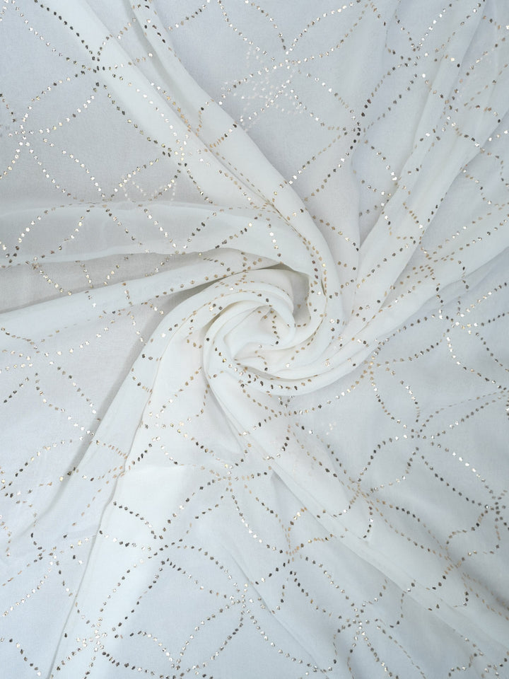Women Hand Embroidered Chikankari Viscose Georgette Dressmaterial PC4124-WHITE7
