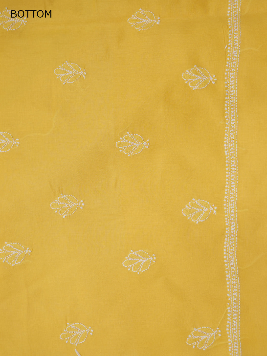 Women Hand Embroidered Chikankari Cotton Dressmaterial PCSCU00104FS-DARKYELLOW