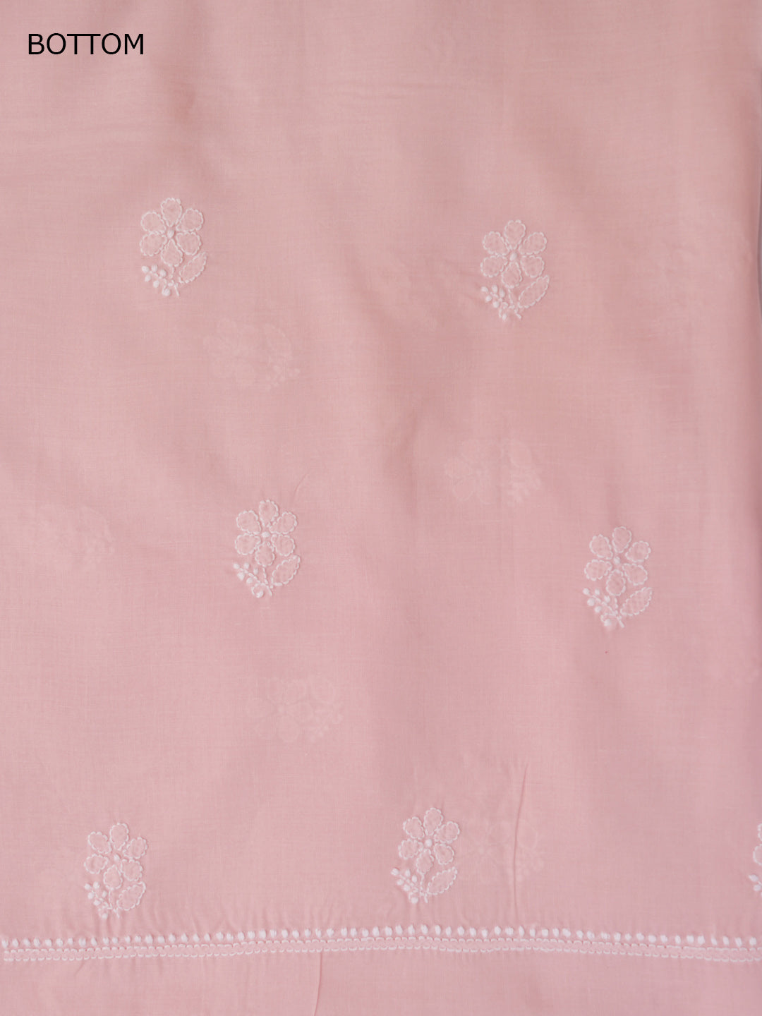 Women Hand Embroidered Chikankari Cotton DressMaterial PCSCU00104FS-LIGHTPEACH