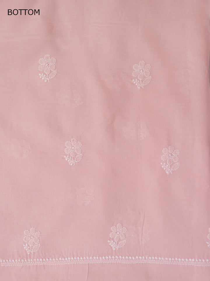 Women Hand Embroidered Chikankari Cotton DressMaterial PCSCU00104FS-LIGHTPEACH