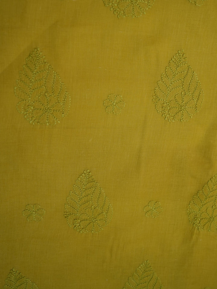 Women Hand Embroidered Chikankari Cotton DressMaterial PCSCU00406FS-GREEN