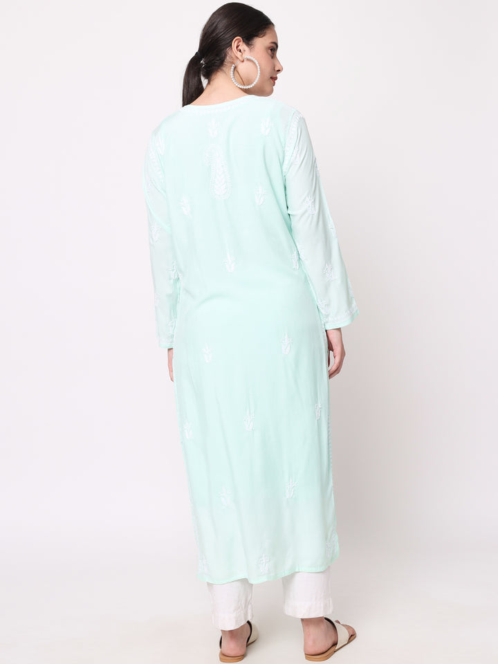 Hand Embroidered Chikankari Modal Straight Kurta- PC3584