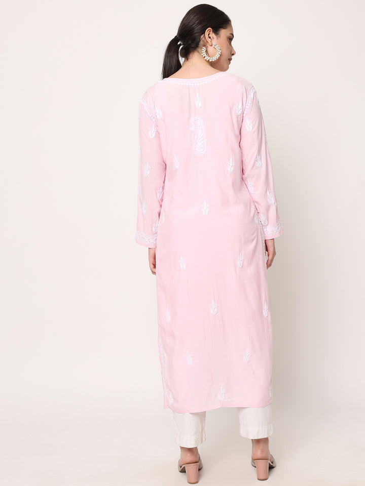 Hand Embroidered Chikankari Modal Straight Kurta- PC3584