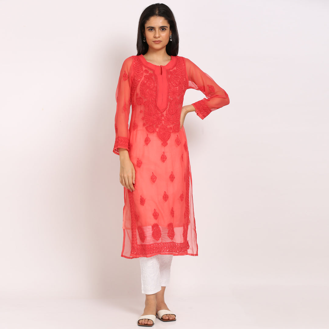 STRAIGHT KURTA WITH MATCHING SLIP