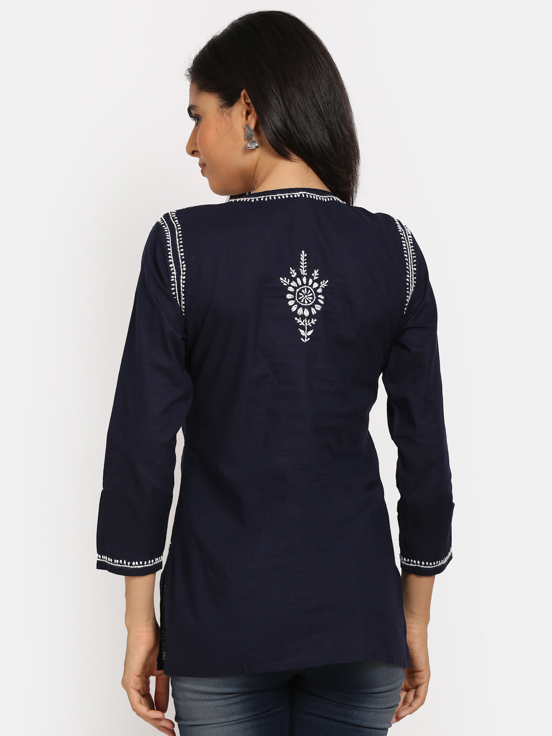 Women Hand Embroidered Chikankari Cotton Kurti SM126S