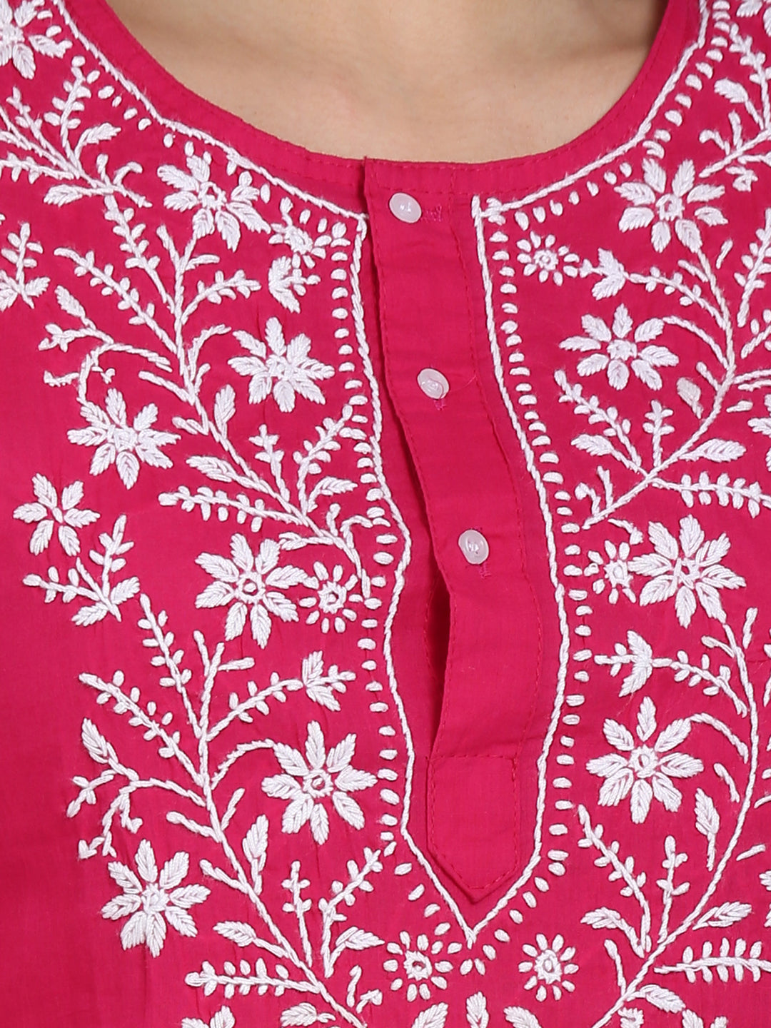 Women Hand Embroidered Chikankari Cotton Kurti SM126S