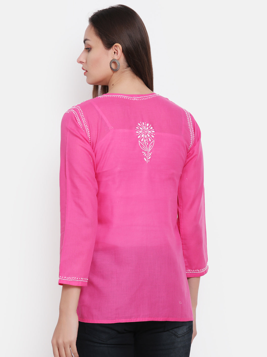 Women Hand Embroidered Chikankari Cotton Kurti SM126S