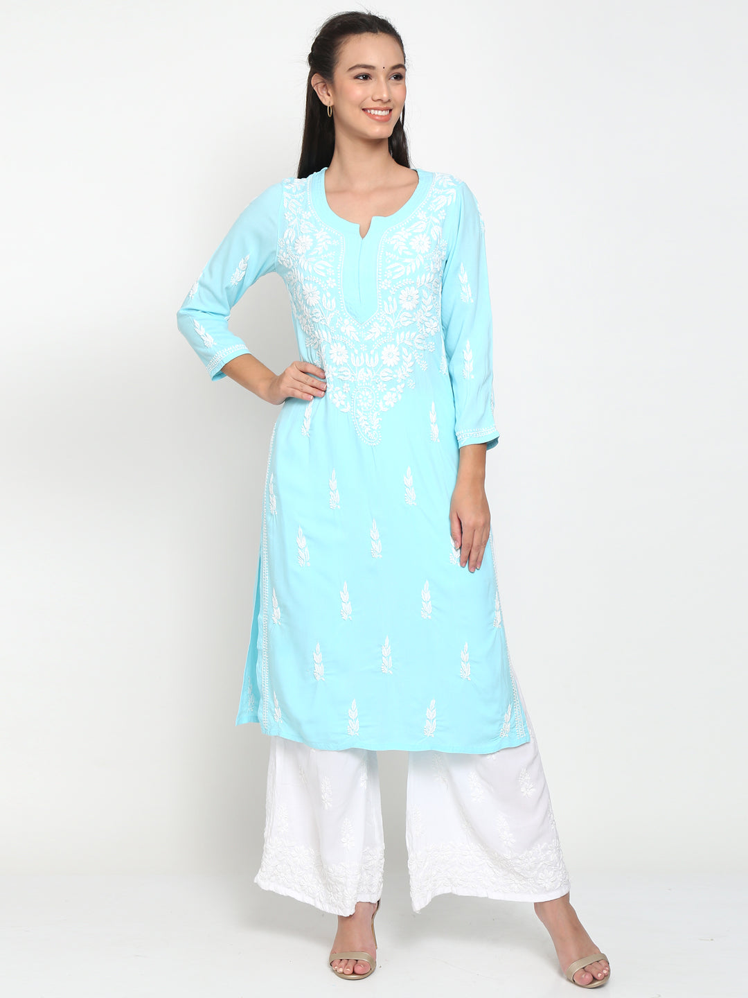 Women Hand Embroidered Chikankari Modal kurta set PC3451KS