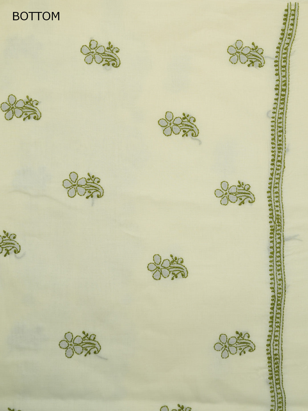 Women Hand Embroidered Cotton Chikankari Dress MaterialPCSCU00406FS-LEMON