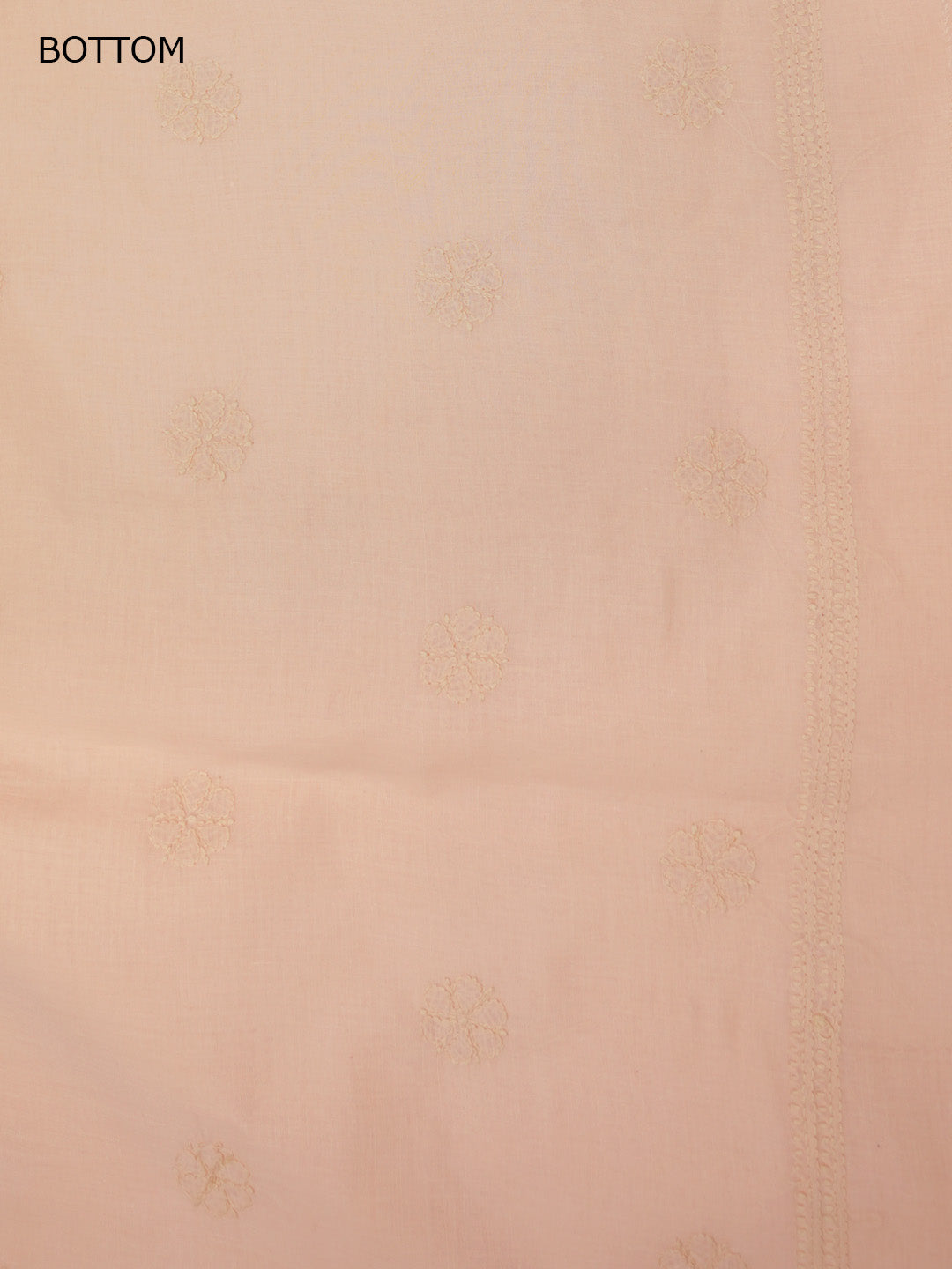 Women Hand Embroidered Cotton Chikankari Dress MaterialPCSCU00406FS-LIGHTPEACH