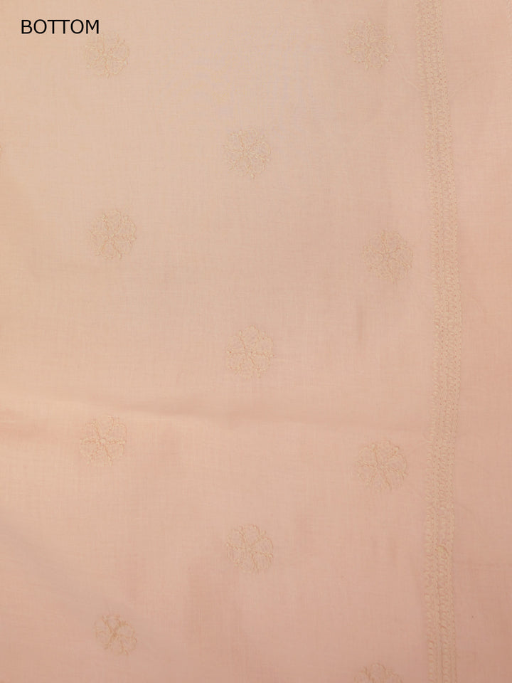 Women Hand Embroidered Cotton Chikankari Dress MaterialPCSCU00406FS-LIGHTPEACH