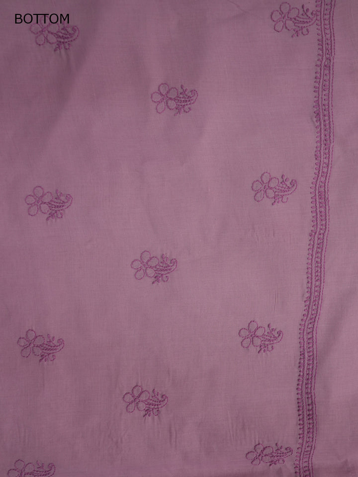 Women Hand Embroidered Cotton Chikankari Dress MaterialPCSCU00406FS-ONIONPINK