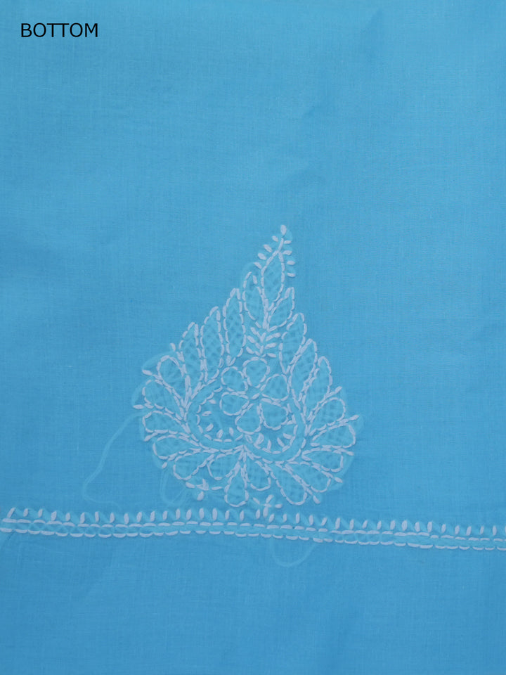 Women Hand Embroidered Cotton Chikankari Dress Material PCSCU00104FS Blue