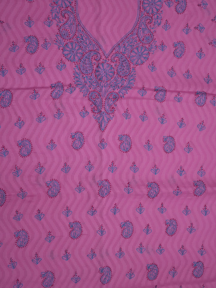 women hand embroidered chikankari cotton dressmaterial PC4120-DARKPINK18