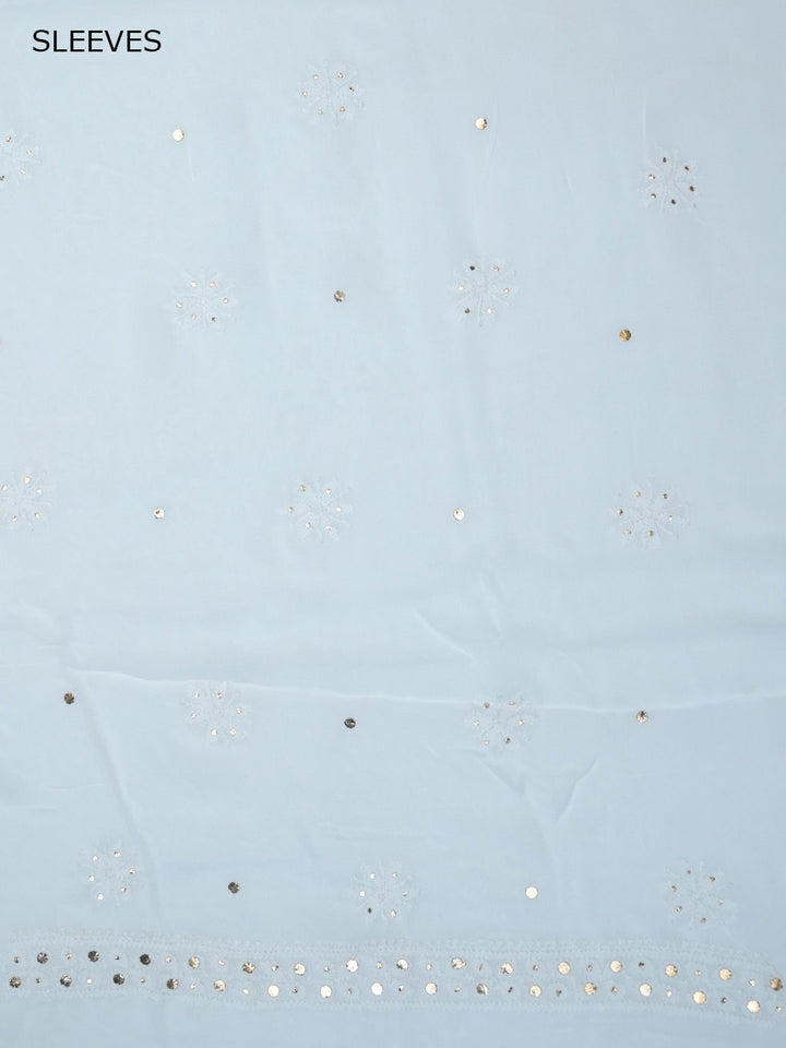 Women Hand Embroidered Chikankari Viscose Georgette Dressmaterial PC4124-WHITE3