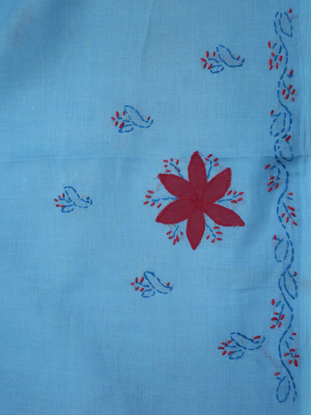 women hand embroidered chikankari cotton dressmaterial PC4120-BLUE32