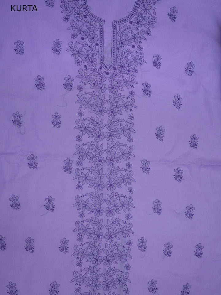 Women Hand Embroidered Chikankari Cotton Dressmaterial PCSCU00406FS-MAUVE