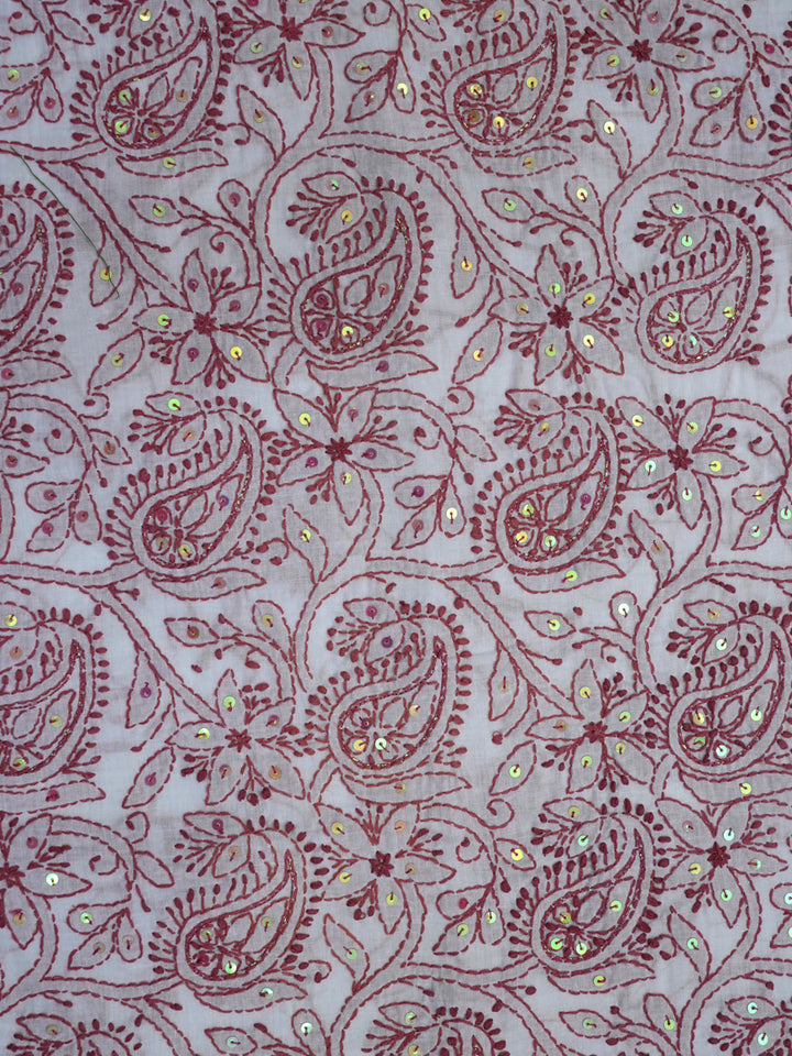 women hand embroidered chikankari cotton dressmaterial PC4120-WHITE21