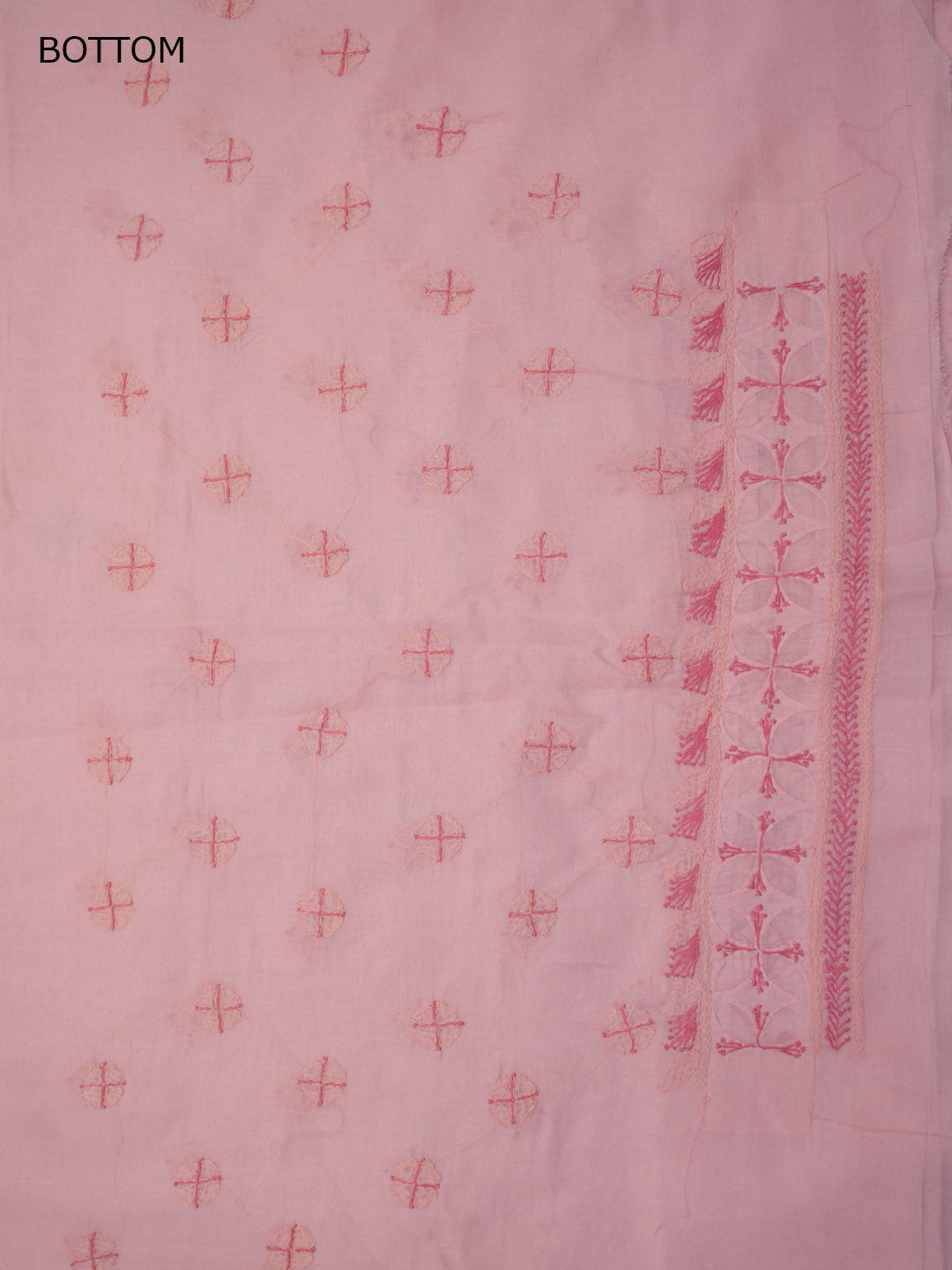 Women Hand Embroidered Chikankari Cotton Dressmaterial PC4120-CORALPINK
