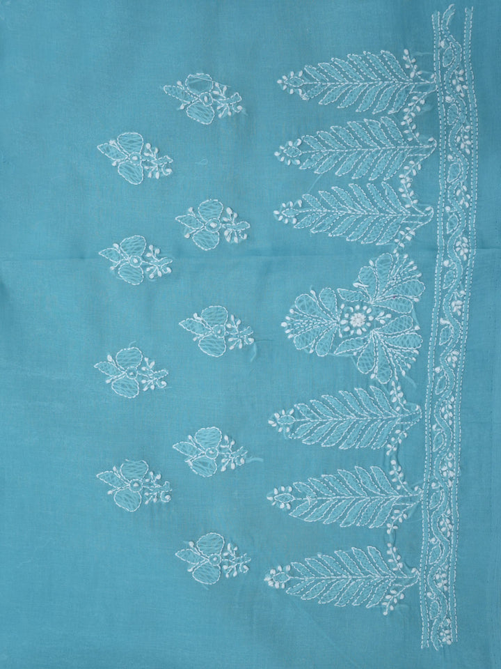 women hand embroidered chikankari cotton dressmaterial PC4120-SEAGREEN31