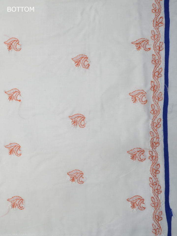 Women Hand Embroidered Chikankari Cotton Dressmaterial PC4120-NAVYBLUE