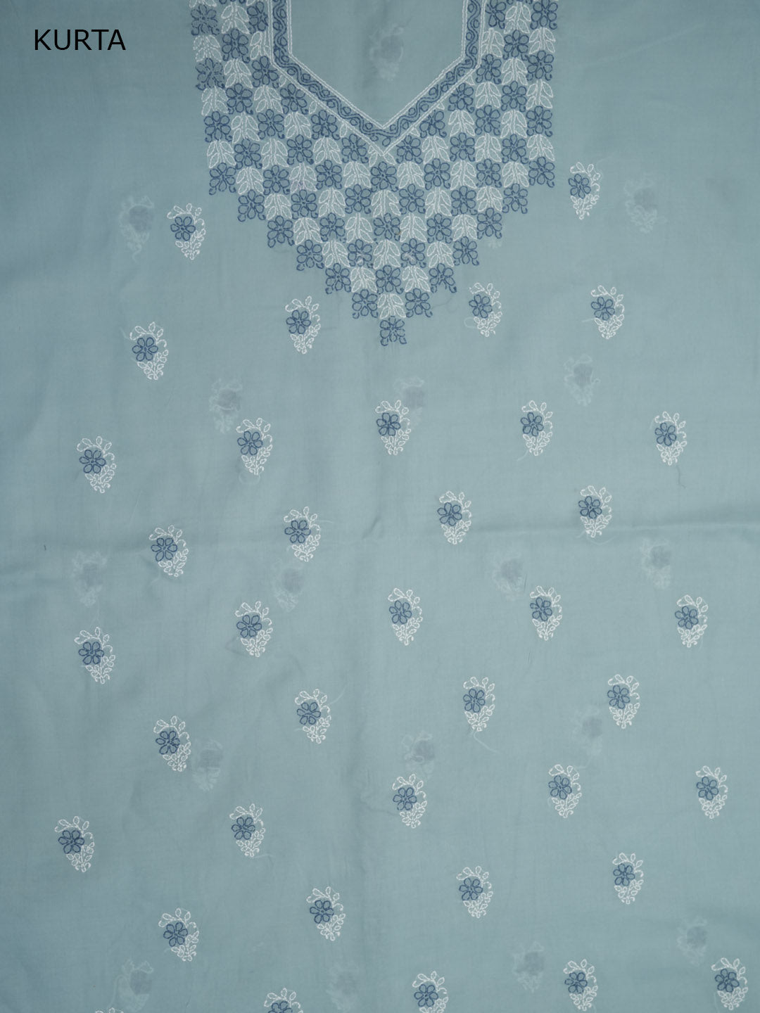 Women Hand Embroidered Cotton Chikankari Dress Material PCSCU00102FS-ASHGREY