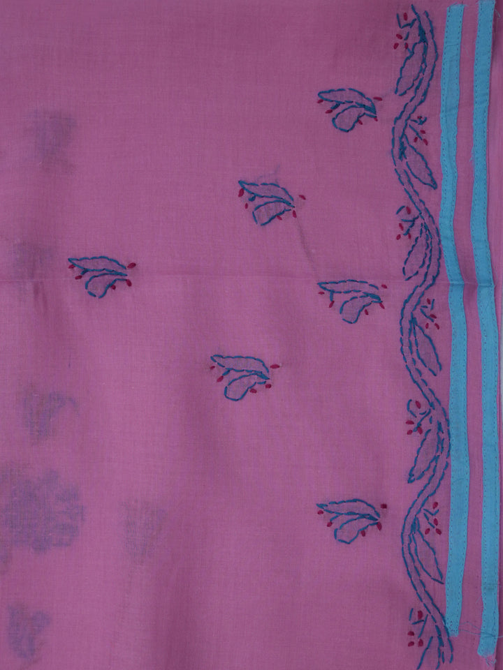 women hand embroidered chikankari cotton dressmaterial PC4120-HOTPINK4
