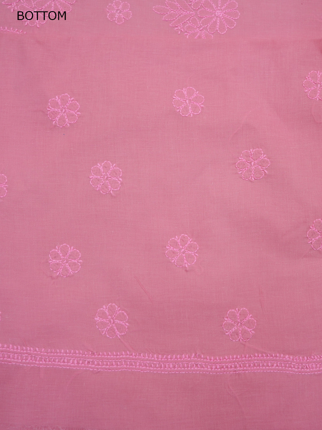 Women Hand Embroidered Chikankari Cotton Dressmaterial PCSCU00406FS-ROSEPINK