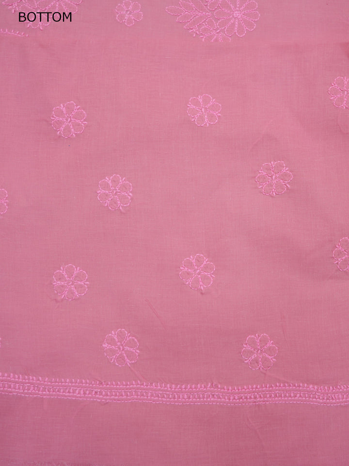 Women Hand Embroidered Chikankari Cotton Dressmaterial PCSCU00406FS-ROSEPINK