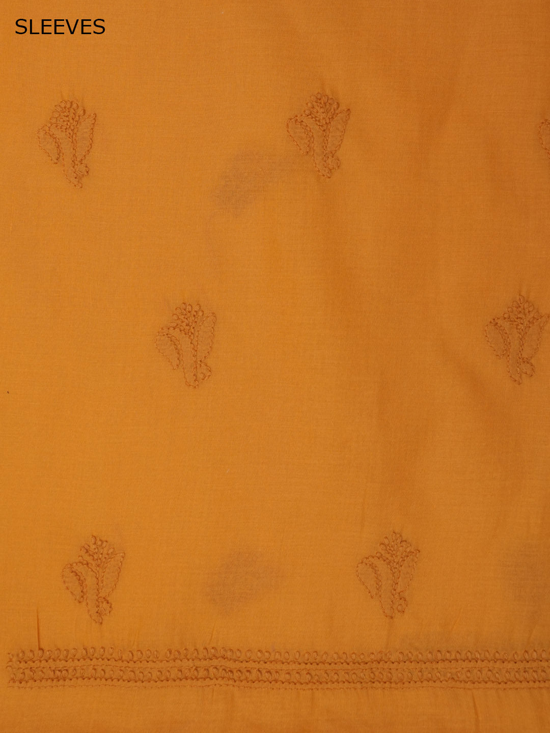 Women Hand Embroidered Chikankari Cotton Dressmaterial PCSCU00103FS-MUSTARD