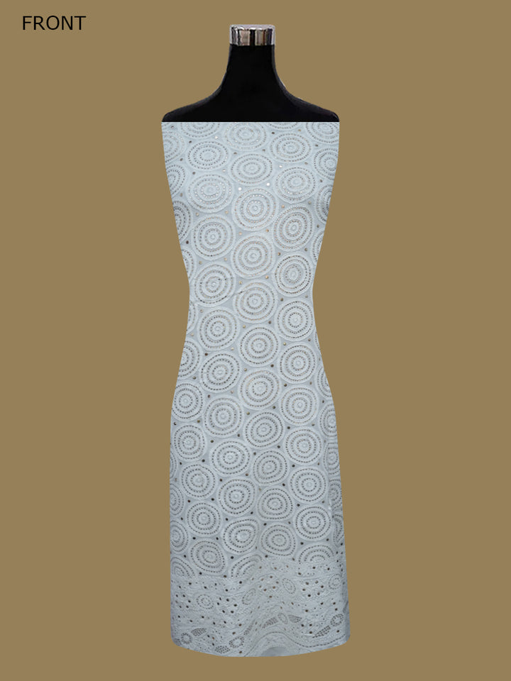 Women Hand Embroidered Chikankari Viscose Georgette Dressmaterial PC4124-WHITE10
