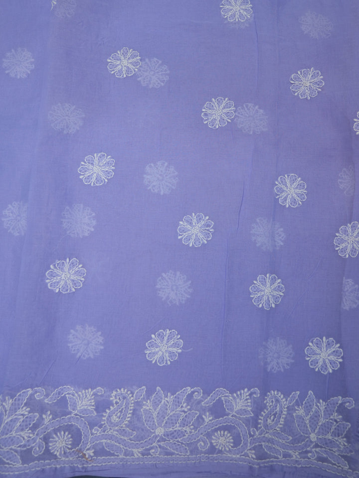 Hand Embroidered Chikankari Cotton Saree PCSAR02 Mauve